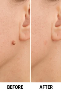 Skin tags removal Leeds before and after